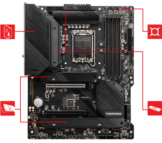 微星MAG B660 TOMAHAWK WIFI DDR4规格展示