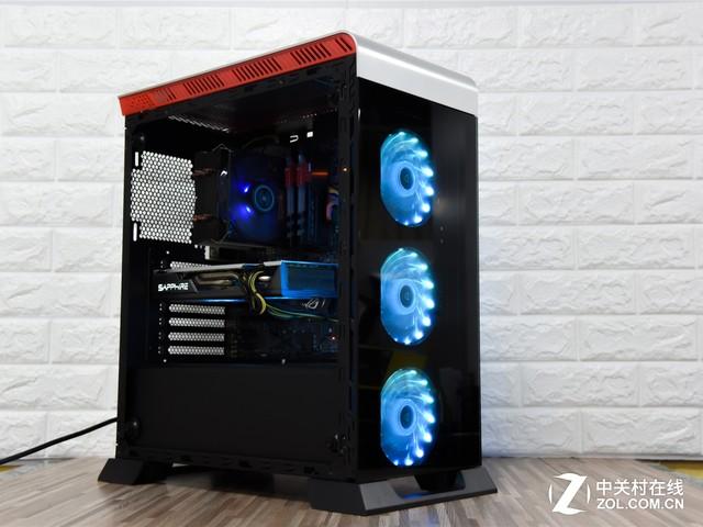 PC case with tempered glass side panel