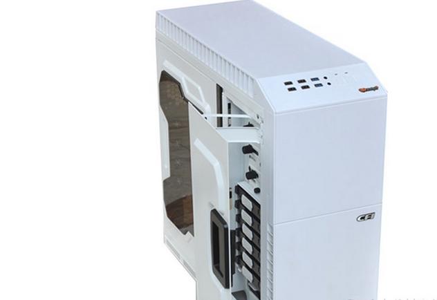 Black computer case side view