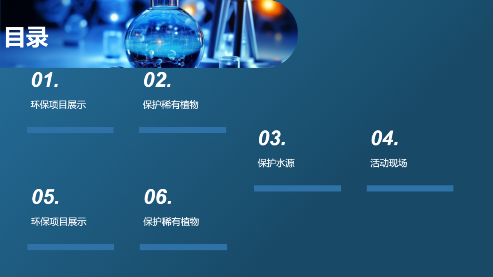 蓝色科技主题演示模版 - 第 2 页