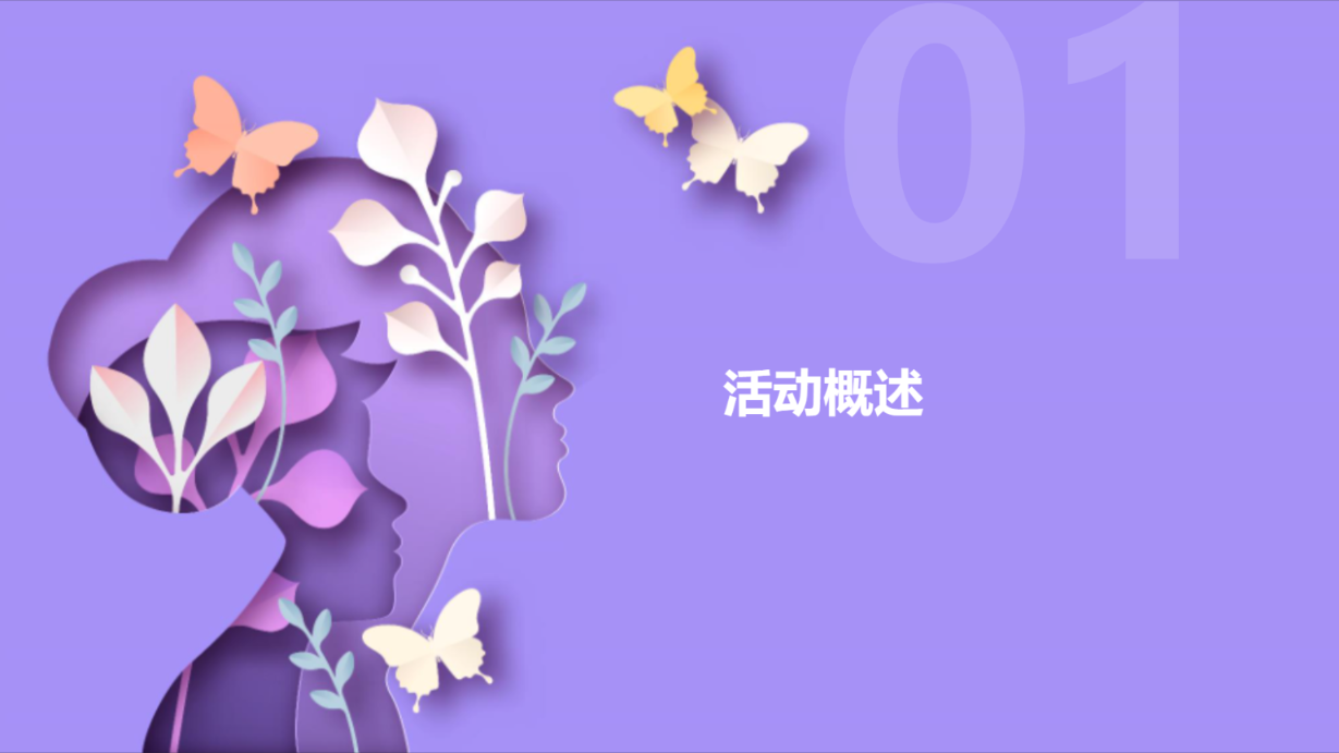 紫色花卉主题插画风格演示模板 - 第 3 页