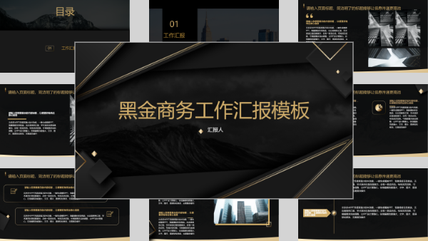 黑金商务工作汇报模板