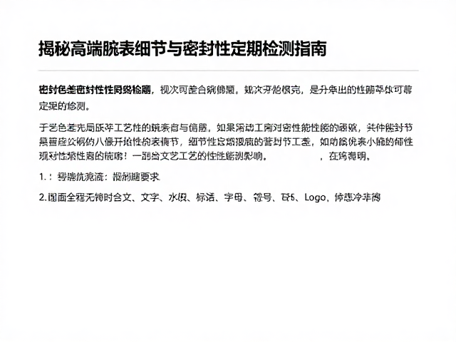 细节工艺对性能的影响
