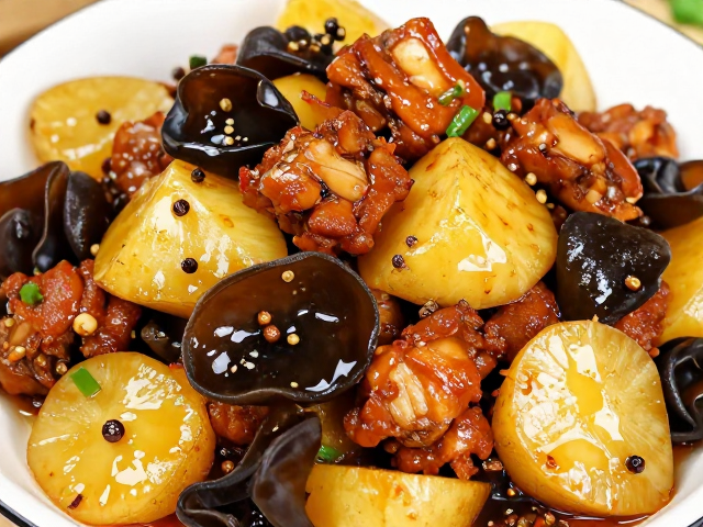辣子鸡食材搭配灵感，千张木耳土豆，花椒去腥，避光保鲜技巧
