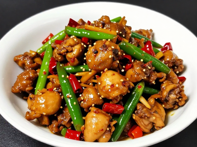二荆条炝炒与鸡肉的风味基底