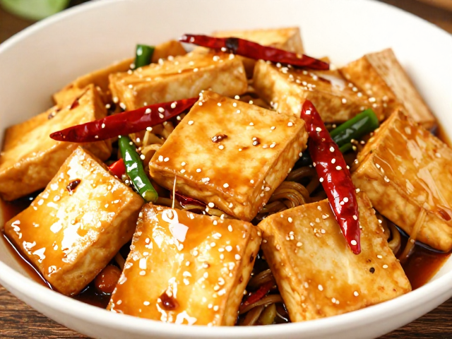 酱香味型热炒豆腐秘诀，二荆条提香，打造油润入味的宜宾燃面风味