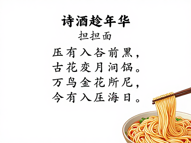 五言律诗的格律与面条的筋道