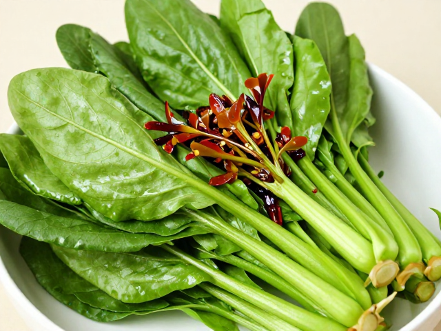 蒜香麻辣油麦菜教程，挑无虫斑嫩菜，忌久泡，香椿点缀鲜香翻倍