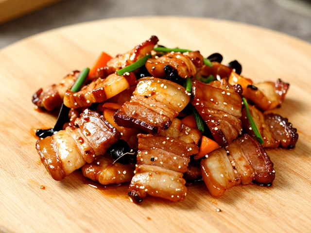 砧板上的功夫，丁块整齐提升回锅肉口感，中火烧制入味