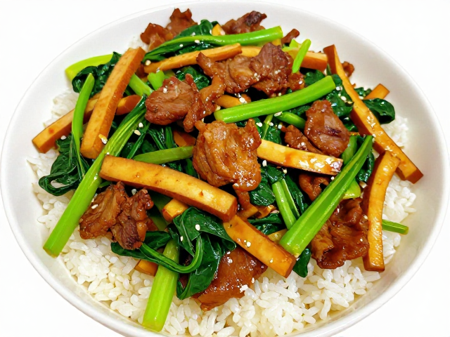 大米配回锅肉，叶菜豆干兔肉家常菜谱，码味上浆关键步骤