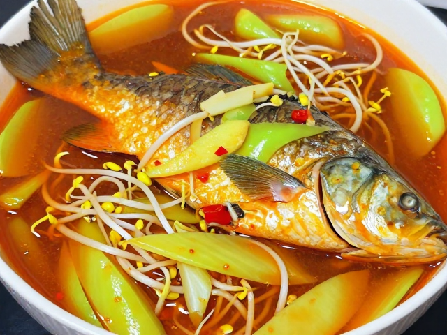 鲢鱼泡姜炖煮技巧，青笋豆芽蔬菜控水，红油味食材新做法