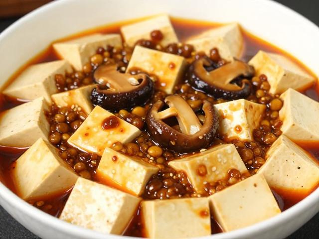 豆腐与豆干的定型炖煮与勾芡技艺