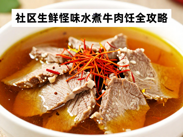 藏红花点缀更养生？社区生鲜店怪味水煮牛肉烹饪全攻略