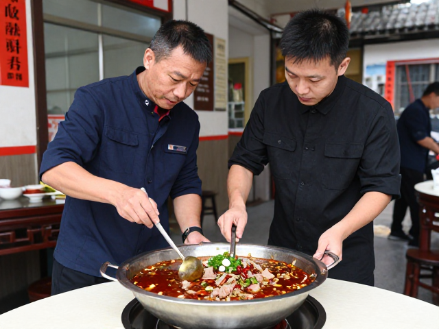 自贡盐帮菜老店师徒传承，水煮牛肉椒麻鲜香翻台率极高