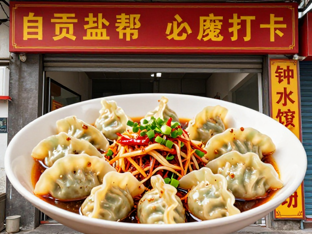 钟水饺搭配凉菜解辣，人均100，自贡盐帮菜老店必打卡