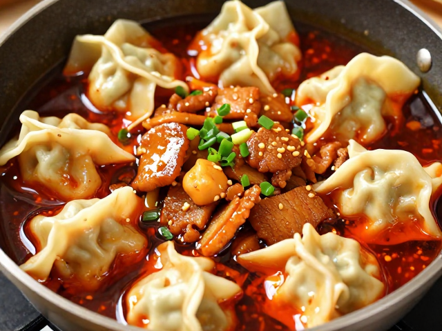 红油抄手正宗做法，勾芡大火快炒，简易回锅肉也惊艳