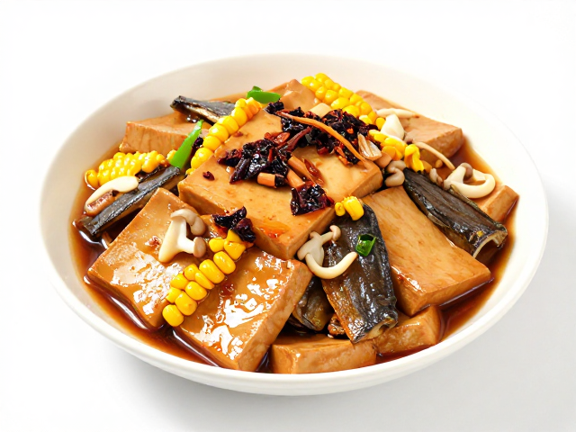 魔芋豆腐烧耗儿鱼加山奈，郫县豆瓣酱配平菇玉米超好吃