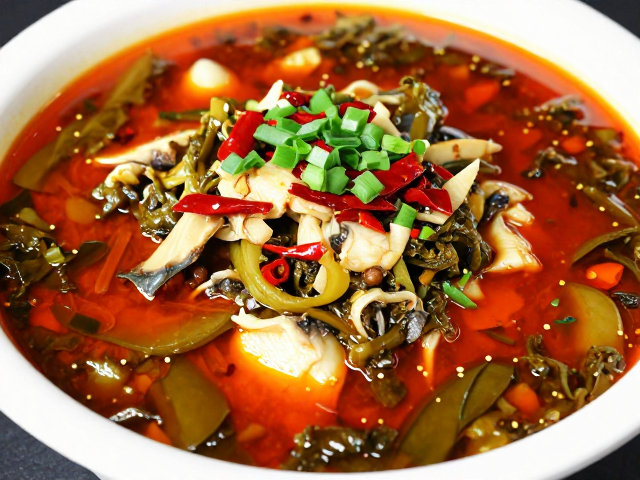 熬汤与调味:豆瓣红油与酸菜的风味交融