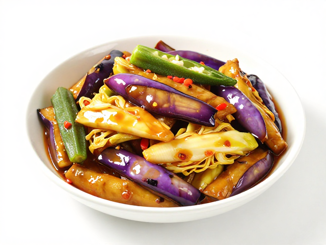 鱼香茄子与儿菜的风味碰撞