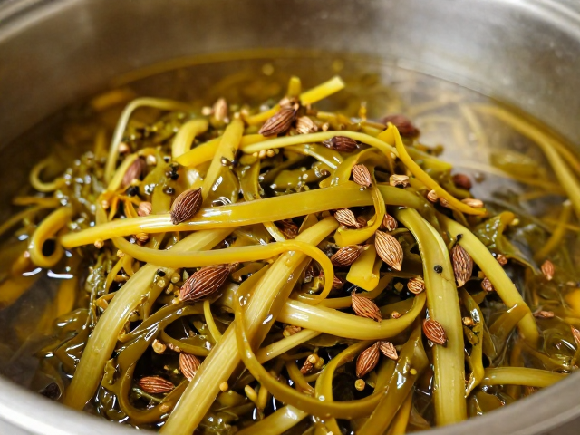 复合香料包的制作与酸菜熬制流程
