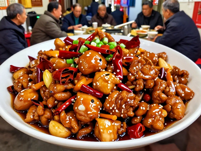 自贡菜馆宫保鸡丁麻辣鲜香，老顾客扎堆，热门包间需提前预约