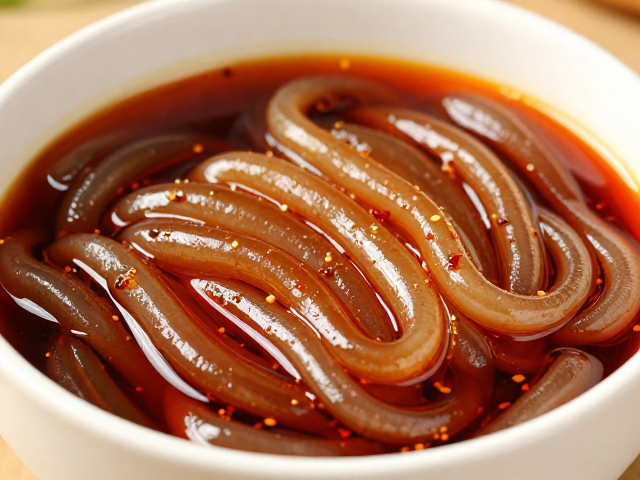 川北凉粉勾芡结块？掌握油温与碗汁，红油亮泽不粘腻