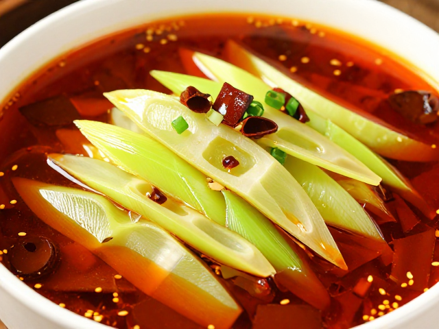 内江风味毛血旺，青笋爽脆，亮油诱人，掌握油温防糊锅技巧