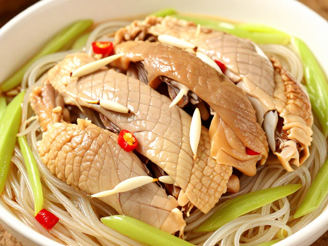 在家复刻正宗椒麻鸡，精选鸡肉纹理，佐白蔻与泡椒，搭配贡菜米粉绝配