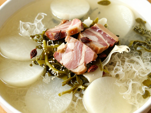泡萝卜银耳汤配酸菜鱼，草果午餐肉提鲜，家常食材大杂烩