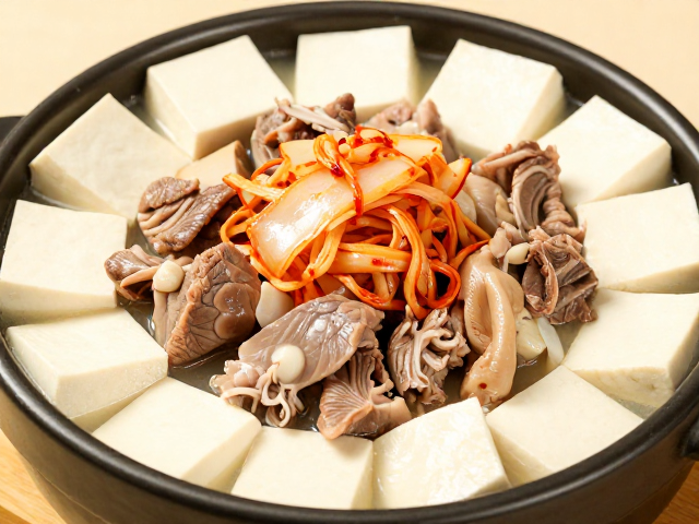 豆腐兔肉煲，精选肉质纹理与泡菜坛密封发酵技巧