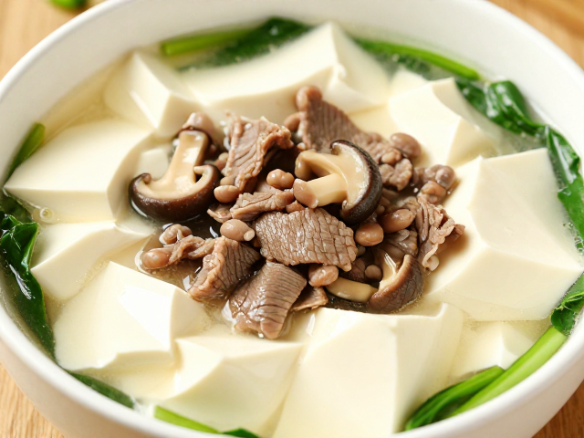 豆花牛肉的低温滑煮技法