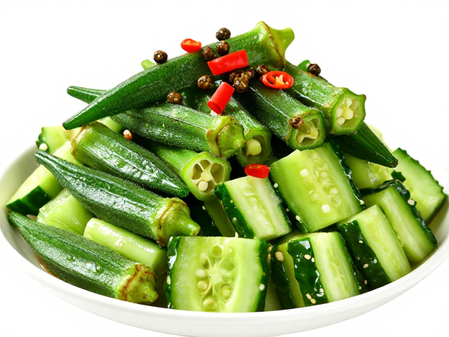 秋葵与豆瓣花椒辣椒多适配？试试凉拌丝瓜黄瓜，爽脆可口