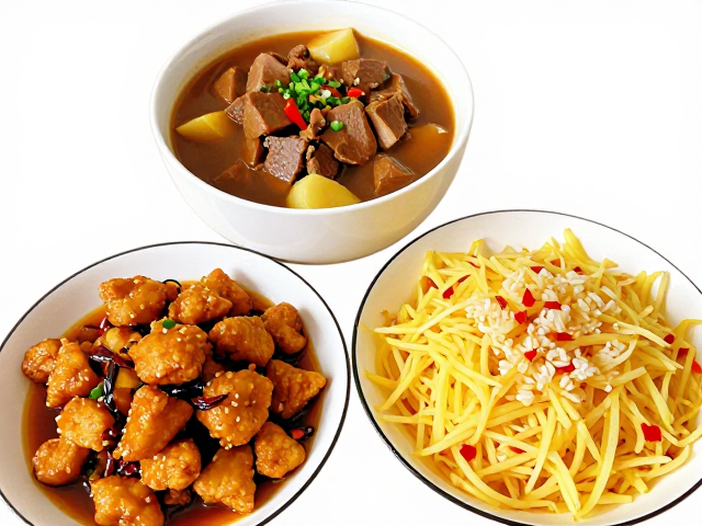 家常硬菜组合，浓郁炖汤，炝锅炸品，酸辣土豆丝拌饭