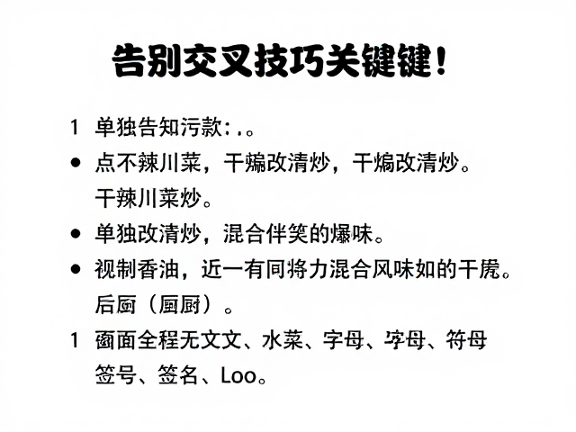 改清炒的科学逻辑：规避重油与混合风味的干扰