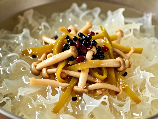 豆豉榨菜炒菌菇银耳，焯水去腥去杂味，超下饭