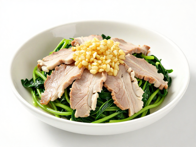 蒜泥白肉绿叶菜新吃法