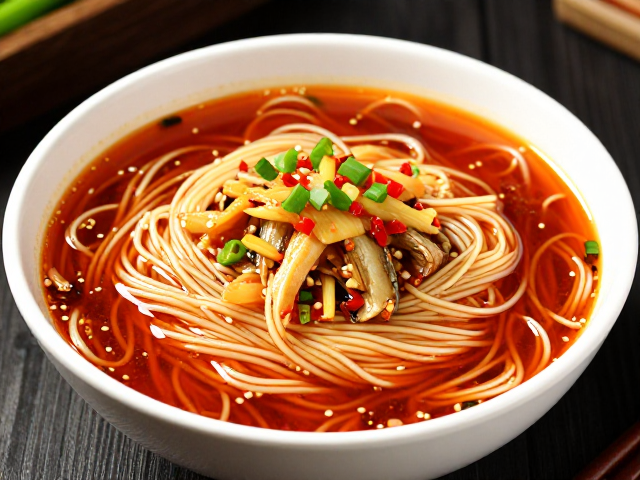 宜宾特色鲫鱼酸辣面，专用辅料提鲜，泡菜酸香清爽开胃