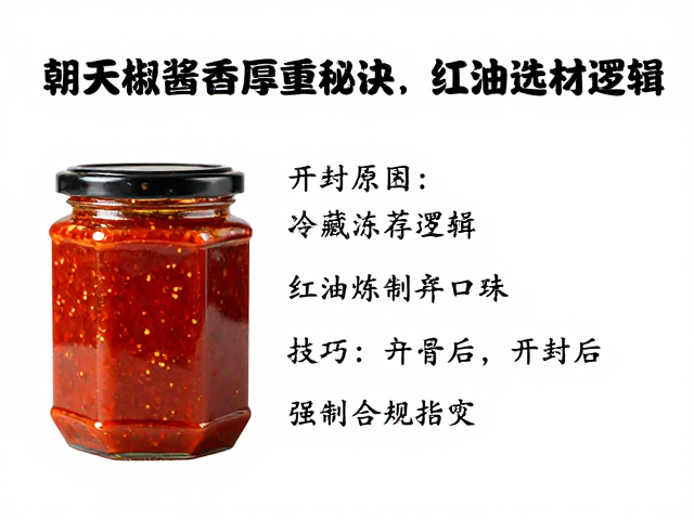 朝天椒酱香厚重秘诀，红油炼制技巧与开封后冷藏保存指南