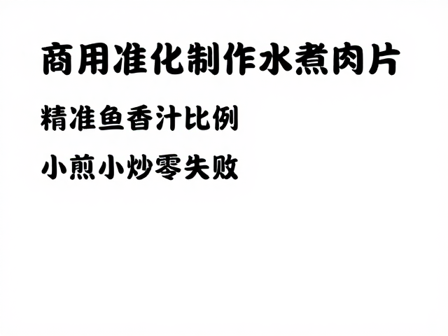 商用水煮肉片的标准化预处理与刀工规范