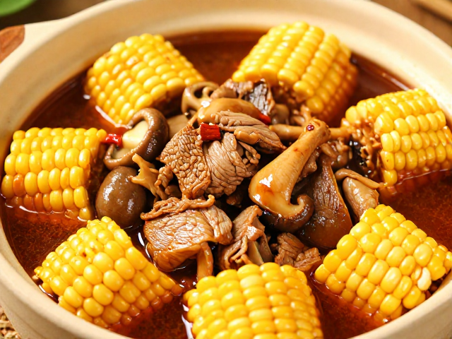 红油鸭肉玉米煲的风味构建逻辑