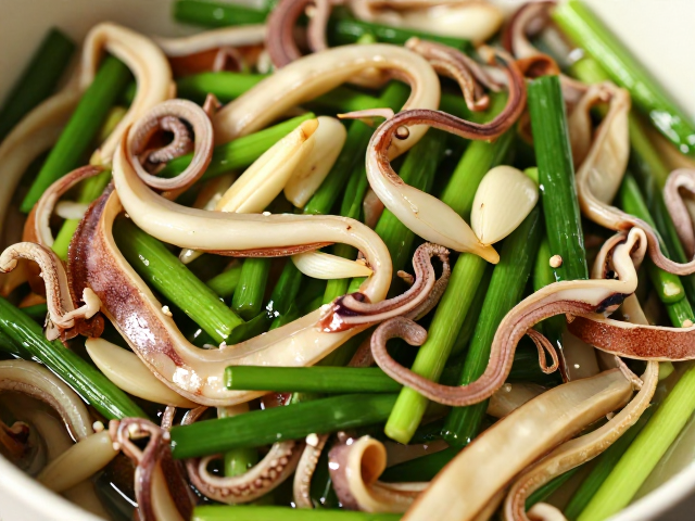 鱿鱼干炒蒜苗秘诀，肉质厚实才香，泡发冷藏保鲜