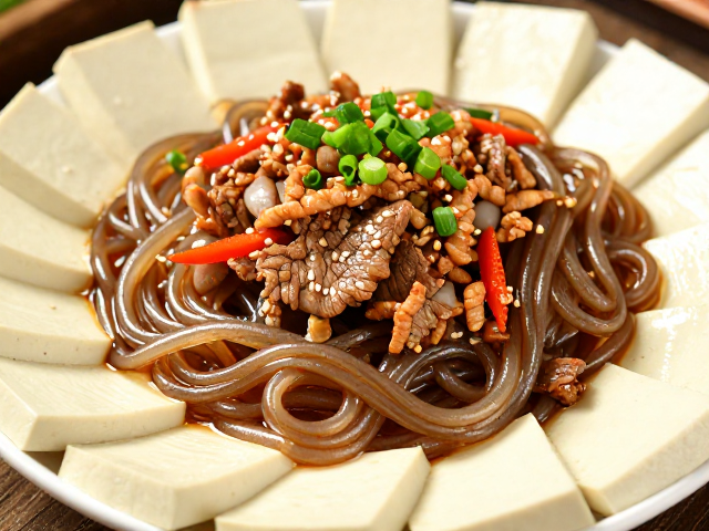豆腐配菜的处理与形态美学