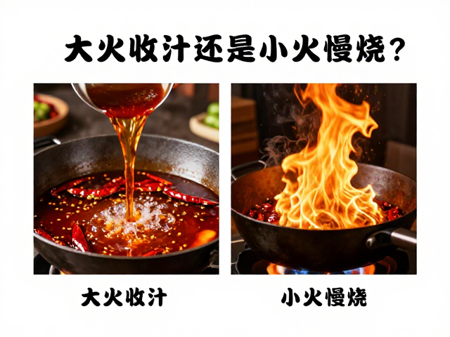 大火收汁与小火慢烧的场景适用性分析