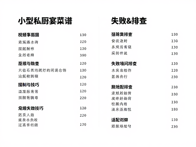 小型私厨宴的菜单规划逻辑