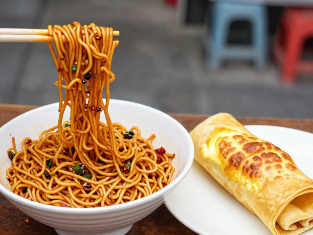 四川美食初次尝试，咸鲜藤椒燃面，蛋烘糕，高性价比套餐实测