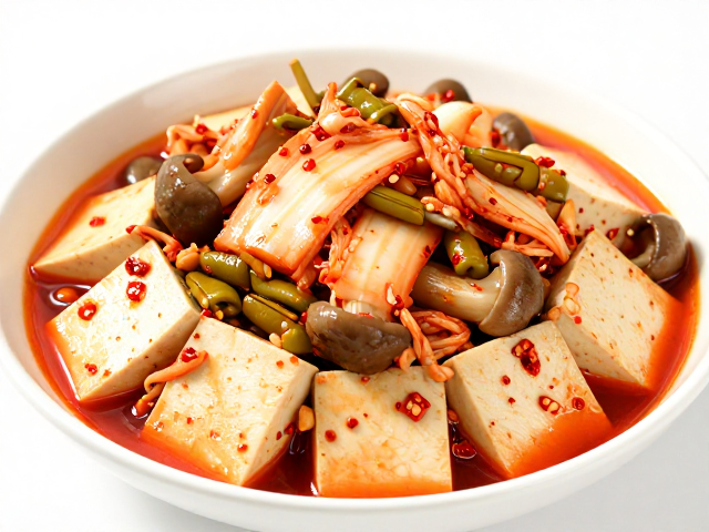 酸香适中泡菜入菜，平菇豆腐杂肉，豇豆解腻神器
