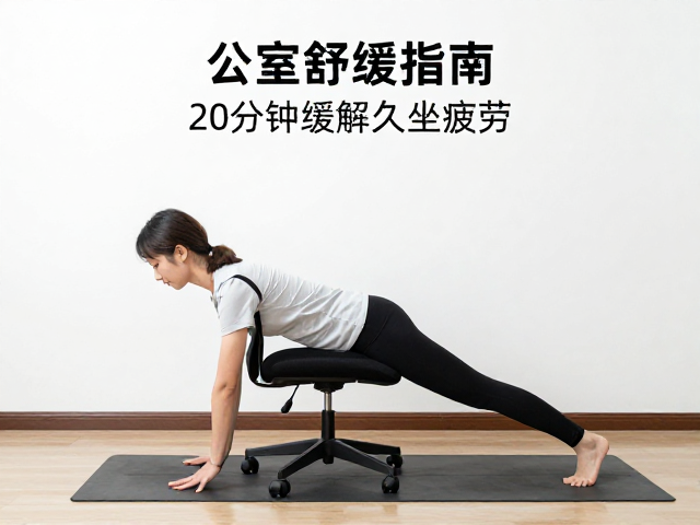 利用办公椅进行髋部与腿部深度拉伸