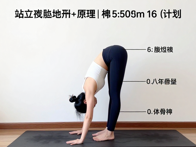 瑜伽体式名称讲解，利用墙面辅助安全完成站立前屈