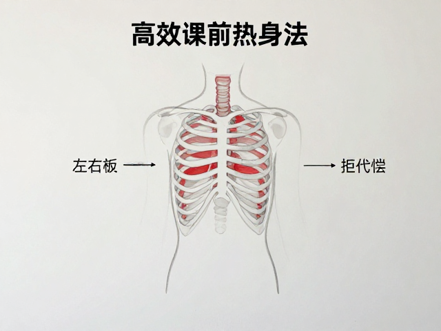 高效课前热身法，墙面辅助强化胸腔，左右对称拒代偿
