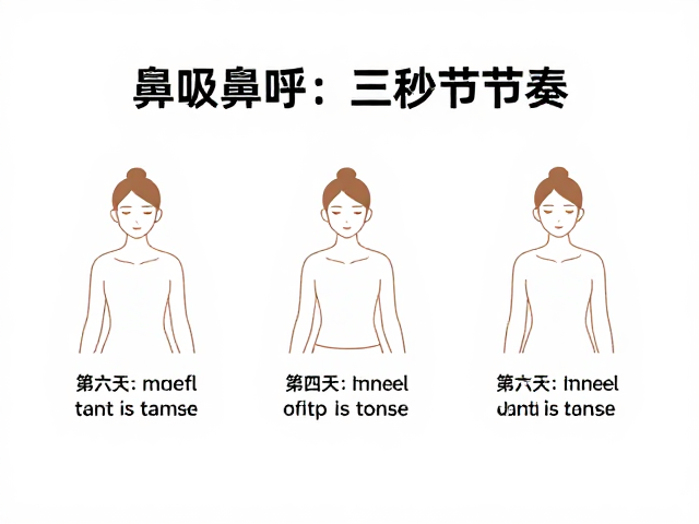 腹式呼吸法，鼻吸鼻呼三秒节奏，饭后别急着练